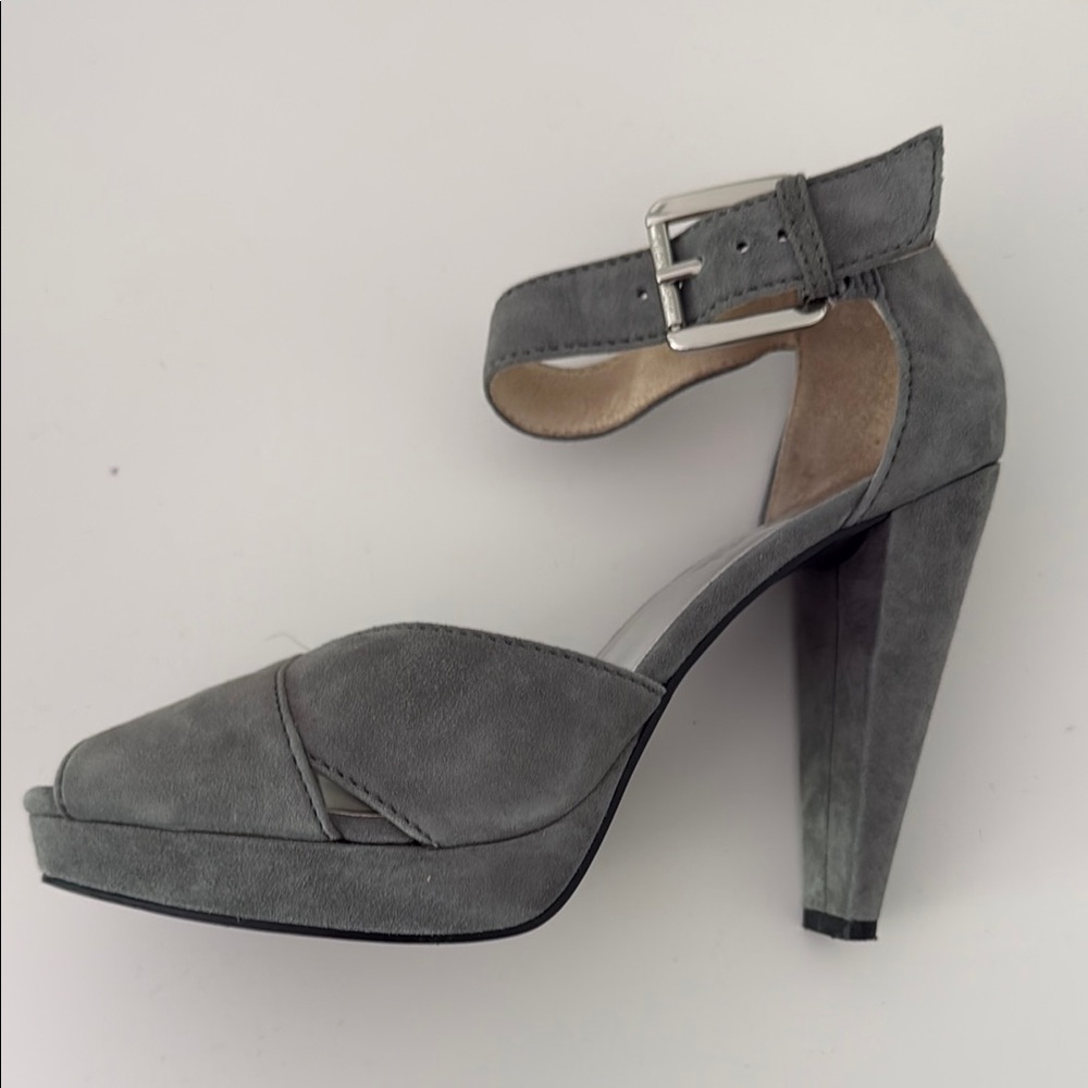 Michael Kors Gray Heels with Ankle Strap and Platform Sole